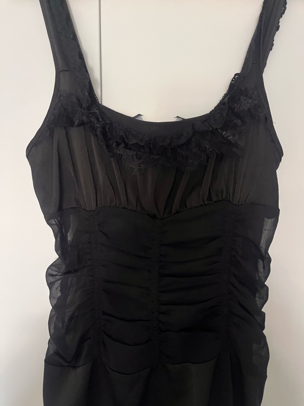Lioness Black Sheer Ruched Slip Dress - Picture 7 of 8